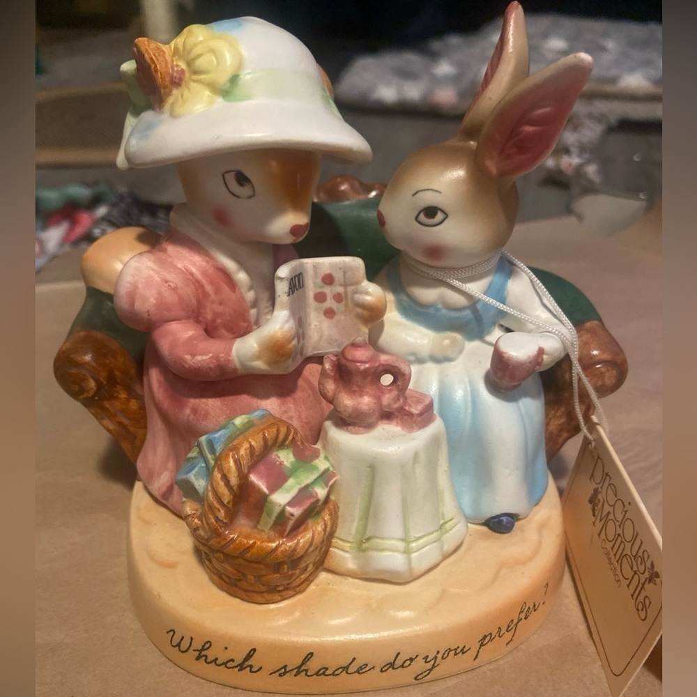 Avon Precious Moments Figurine award Which Shade Do You Prefer? 5" tall 6" wide